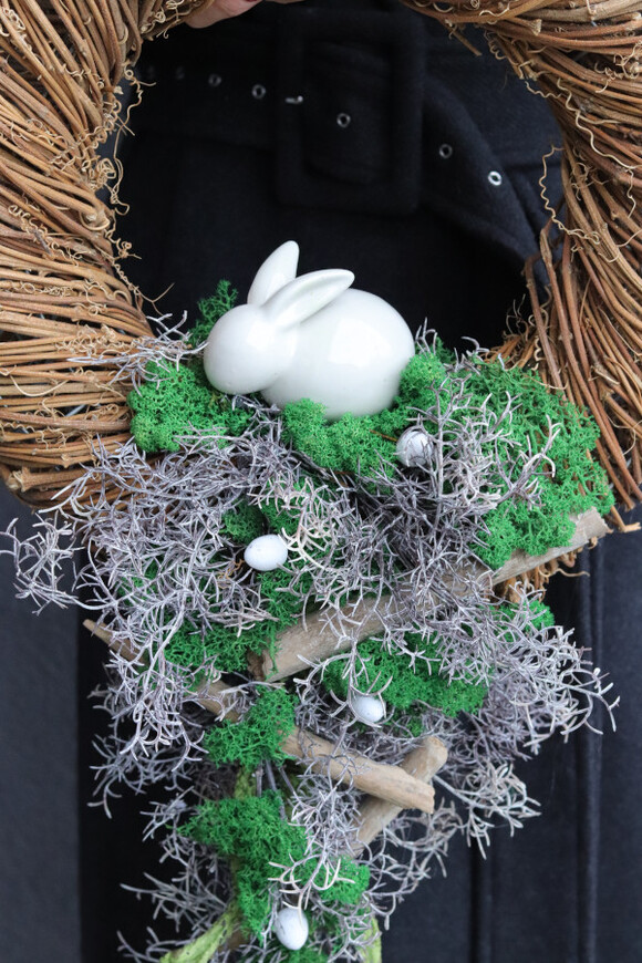 Zajęcza Łąka, wianek dekoracyjny z zajączkiem