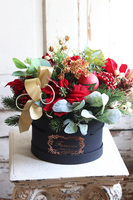 Czerwień Świąteczna, flowerbox bożonarodzeniowy, wys.42cm 