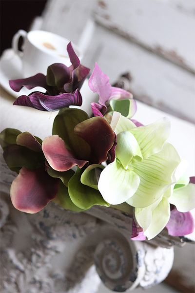 bukiet gumowych storczyków, Mila, 7szt, dł.50cm