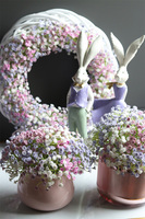 Kaszka Pastelowa Pink kompozycja kwiatowa w naczyniu