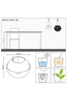 Bola Color, wisząca donica z nawadnianiem