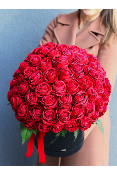 flowerbox na prezent Jubileo 90 Róż w czarnym pudełku