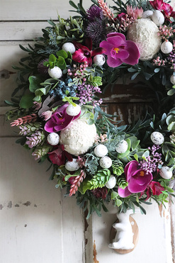 Gerista 2, wielkanocny wianek z koronkowymi jajkami, śr.32cm