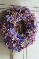 bogaty wianek z fioletowych hortensji, Fioletasso, śr.35cm