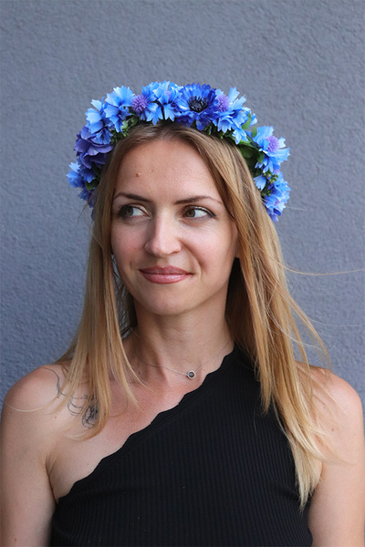 Chabry, kwiatowy wianek na głowę, rozmiar uniwersalny