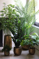  Bambus Hilton Green, sztuczna roślina w złotej donicy