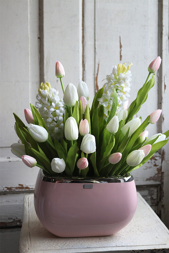 Krestia 2, kompozycja wiosenna z tulipanami i hiacyntami, wys.54cm 