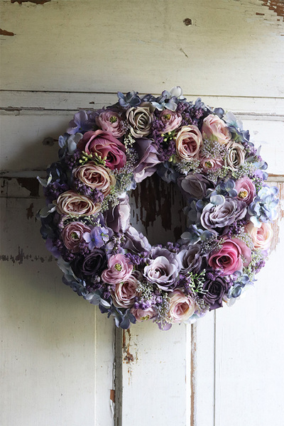 fioletowy wianek na drzwi, Refulia Violet, śr.41cm