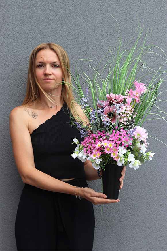 Flowerito Silver, komplet dekoracji nagrobnych