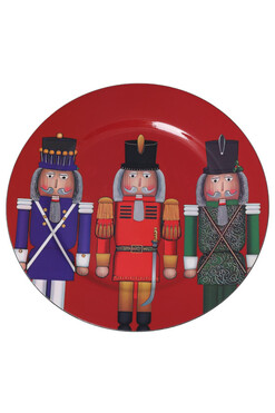 OD RĘKI Xmas Nutcrackers, świąteczny podtalerz, czerwony, śr.32cm