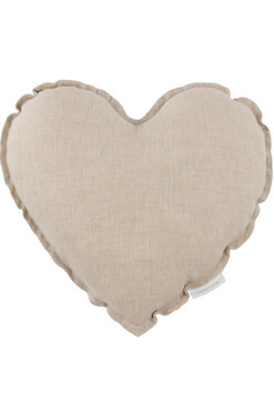 Heart Pillow, lniana poduszka w kształcie serca, naturalny len, wym.43x43cm