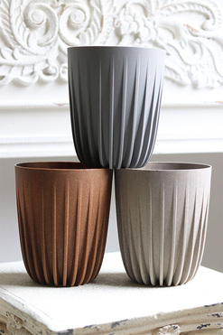 Mira Eco, osłonka doniczka, brązowa, wym.17x14cm