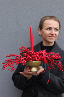 Red Irga Gold, świąteczny stroik z jagodami