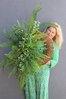 Paprocie XL, asymetryczny zielony wianek