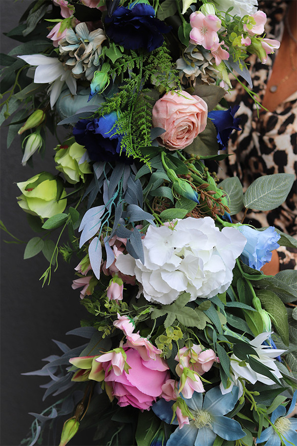 Malediwy Blue 2, stylowa girlanda ze sztucznych kwiatów