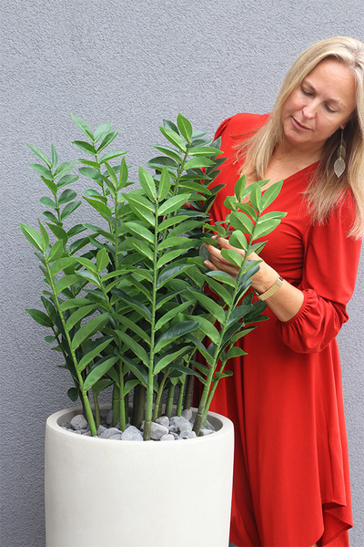 Zamiokulkas Concrete, sztuczne drzewko w betonowej donicy