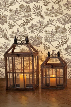 Colette, drewniany lampion latarenka, kpl.2szt, wys.57/40.5cm