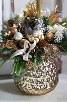 Goldirre LED, złoty świąteczny stroik