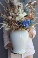 Boho Blue, dekoracyjny bukiet w wazonie