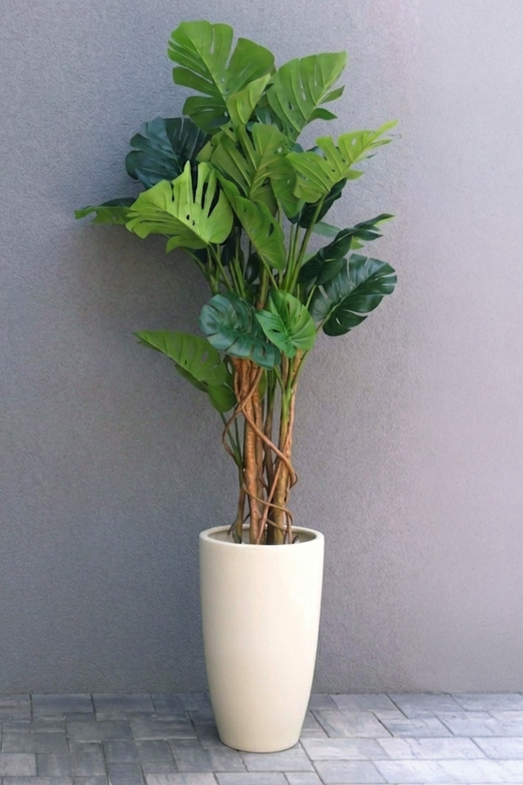  Monstera Cashemere, roślina sztuczna w donicy fiberglass