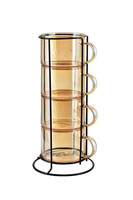 Peters, komplet filiżanek w stojaku, 4 sztuki, poj.350ml