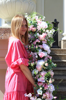 Malediwy Pink, długa girlanda ze sztucznych kwiatów