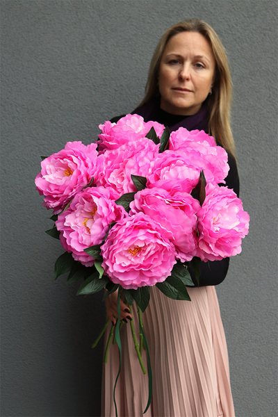 Peonie Pink, bukiet sztucznych kwiatów