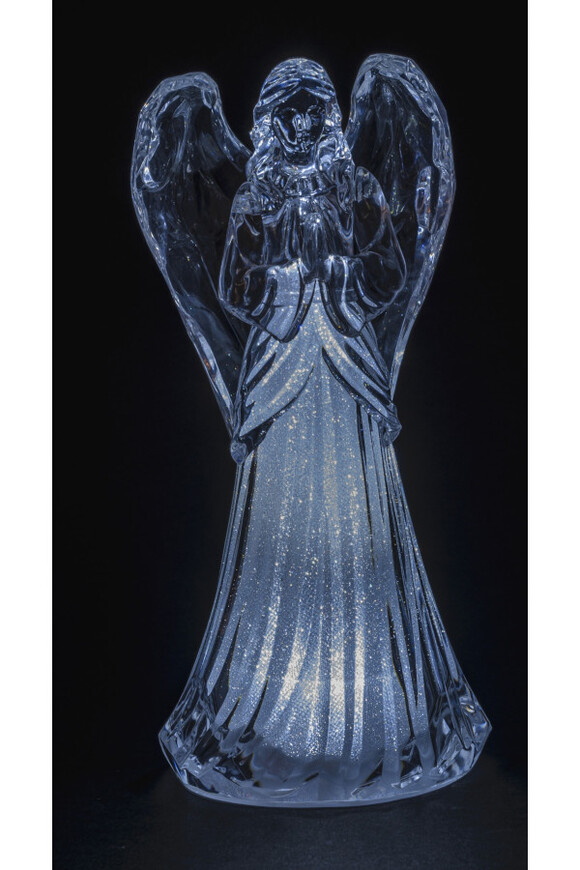 Crystal Xmas, świąteczna figurka anioł LED