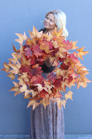 Klonowy, duży jesienny wianek, rozp.70cm