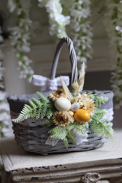 dekorowany koszyczek wielkanocny, Filana, wys.25cm  