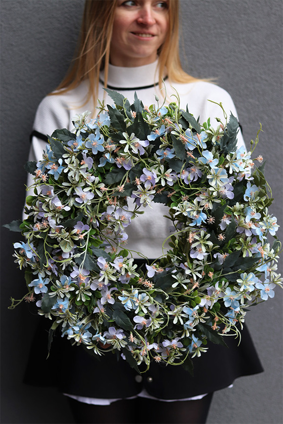 Mgiełka Kwiatowa, dekoracyjny wianek na drzwi