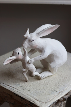 OD RĘKI Zajączkowo A, figurka wielkanocna zajączki, wym.23x22x9cm