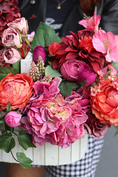 Hydrangelia, dekoracja nagrobna w skrzynce