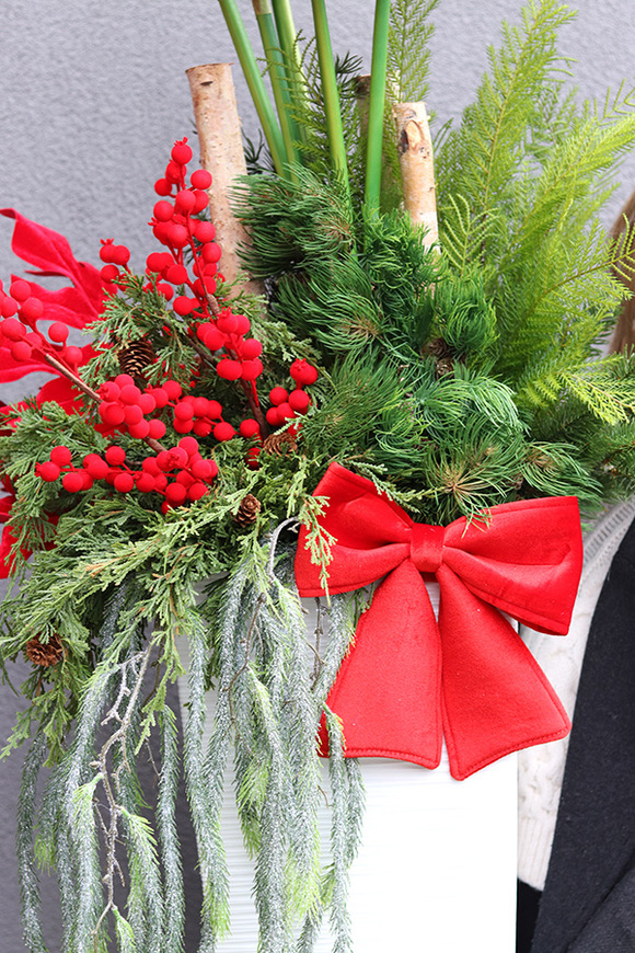 Amarylis Mediolan Red, świąteczna dekoracja podłogowa
