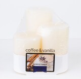 świeca zapachowa, Trio Coffee & Vanilla, kpl.3szt