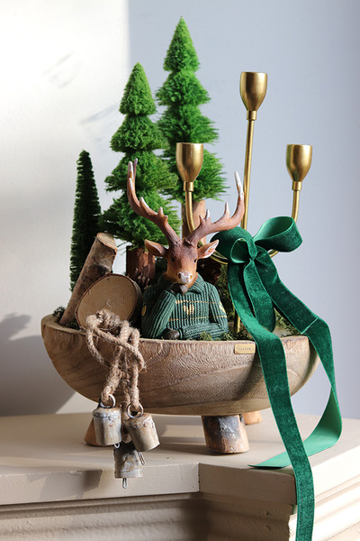 Fińskie Reny, świąteczny stroik na stół
