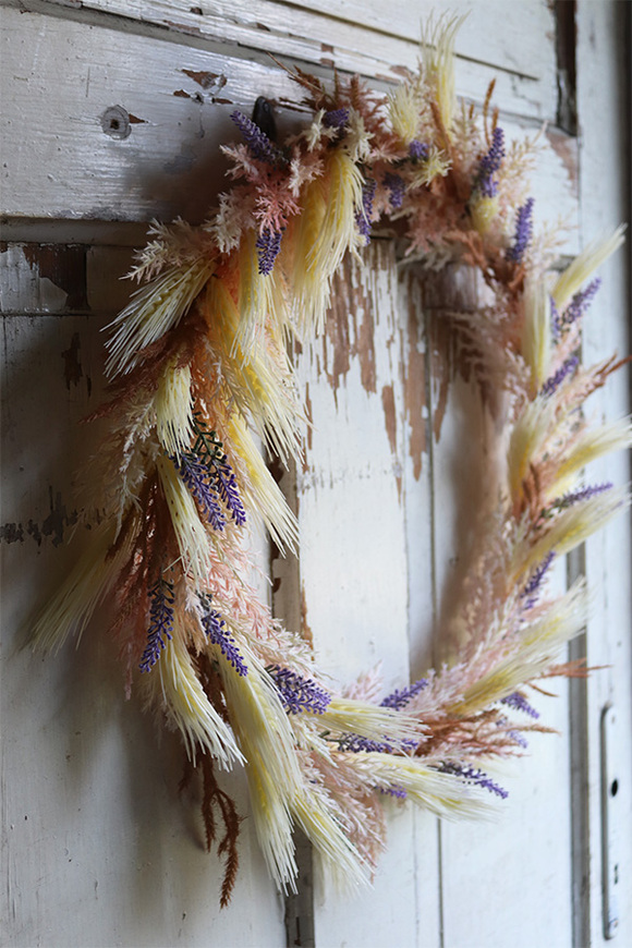 Boho Simple Lavender, wianek ze sztucznego suszu, śr.50cm 