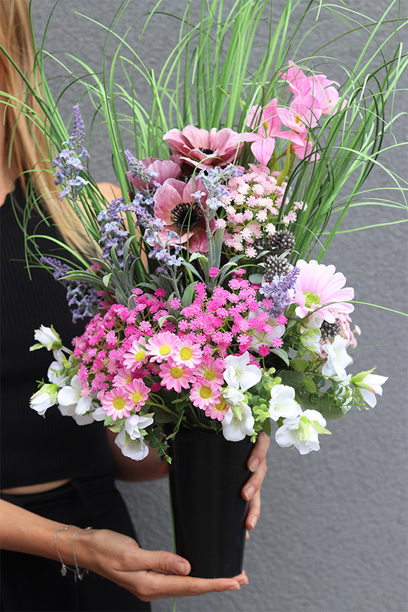 Flowerito Silver, komplet dekoracji nagrobnych