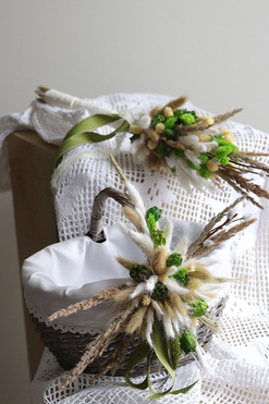 Arletta, komplet dekoracji wielkanocnych, koszyczek&palemka, wys.64/24cm