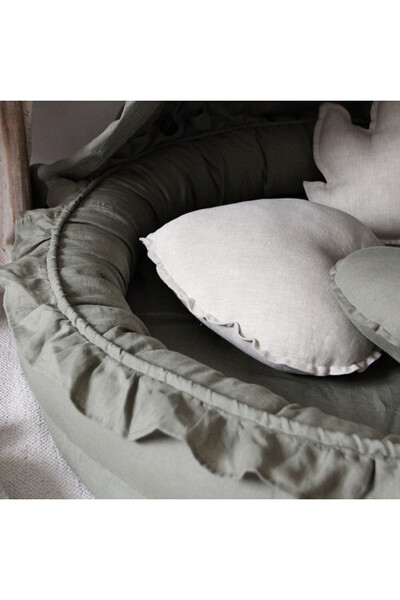 Heart Pillow, lniana poduszka w kształcie serca