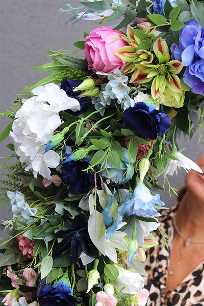 Malediwy Blue 2, stylowa girlanda ze sztucznych kwiatów