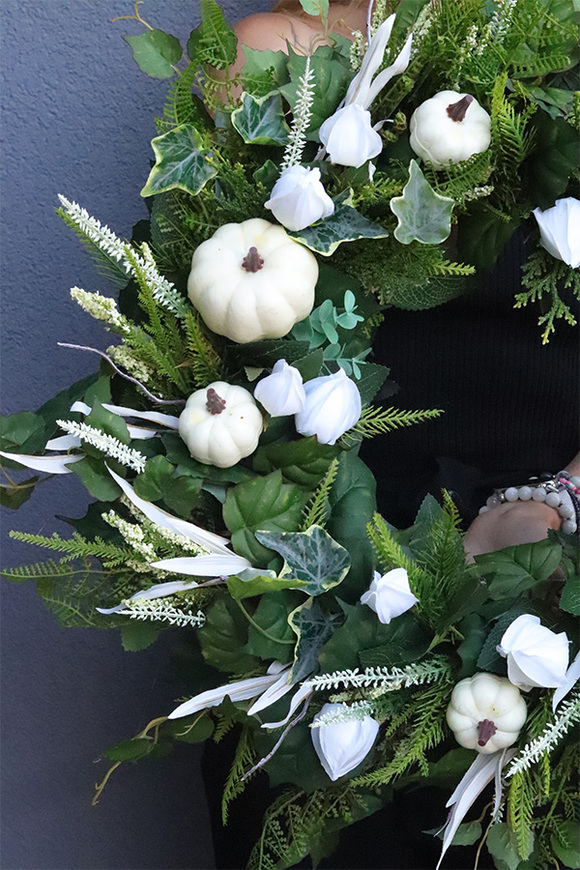 Zielona Jesień, wianek jesienny z miechunką, śr.55cm