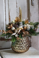 Goldirre LED, złoty świąteczny stroik