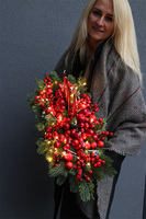 stroik świąteczny na stół Karminowy Exclusive 2