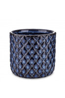 Navy Blue B, ceramiczna osłonka, szkliwiona, wym.13.5x14.5x14.5cm