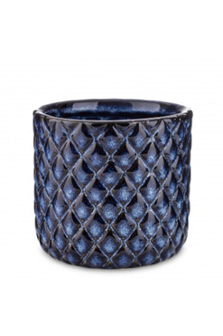 Navy Blue B, ceramiczna osłonka, szkliwiona, wym.13.5x14.5x14.5cm