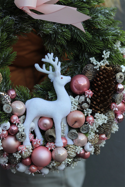 świąteczny wianek, Pudrovy Róż Zimowy