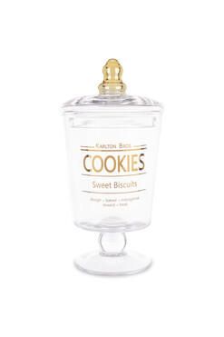 Sweets&Treats, szklana bomboniera na nodze B, wym.25x12.5x12.5cm