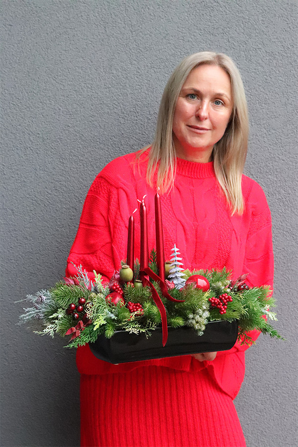 Klasyczny Dekor, adwentowy stroik ze świecami