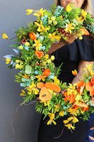 Tropical, egzotyczny wianek dekoracyjny z orchideą